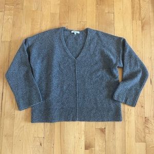 Madewell Gray Green Wool Blend V Neck Sweater